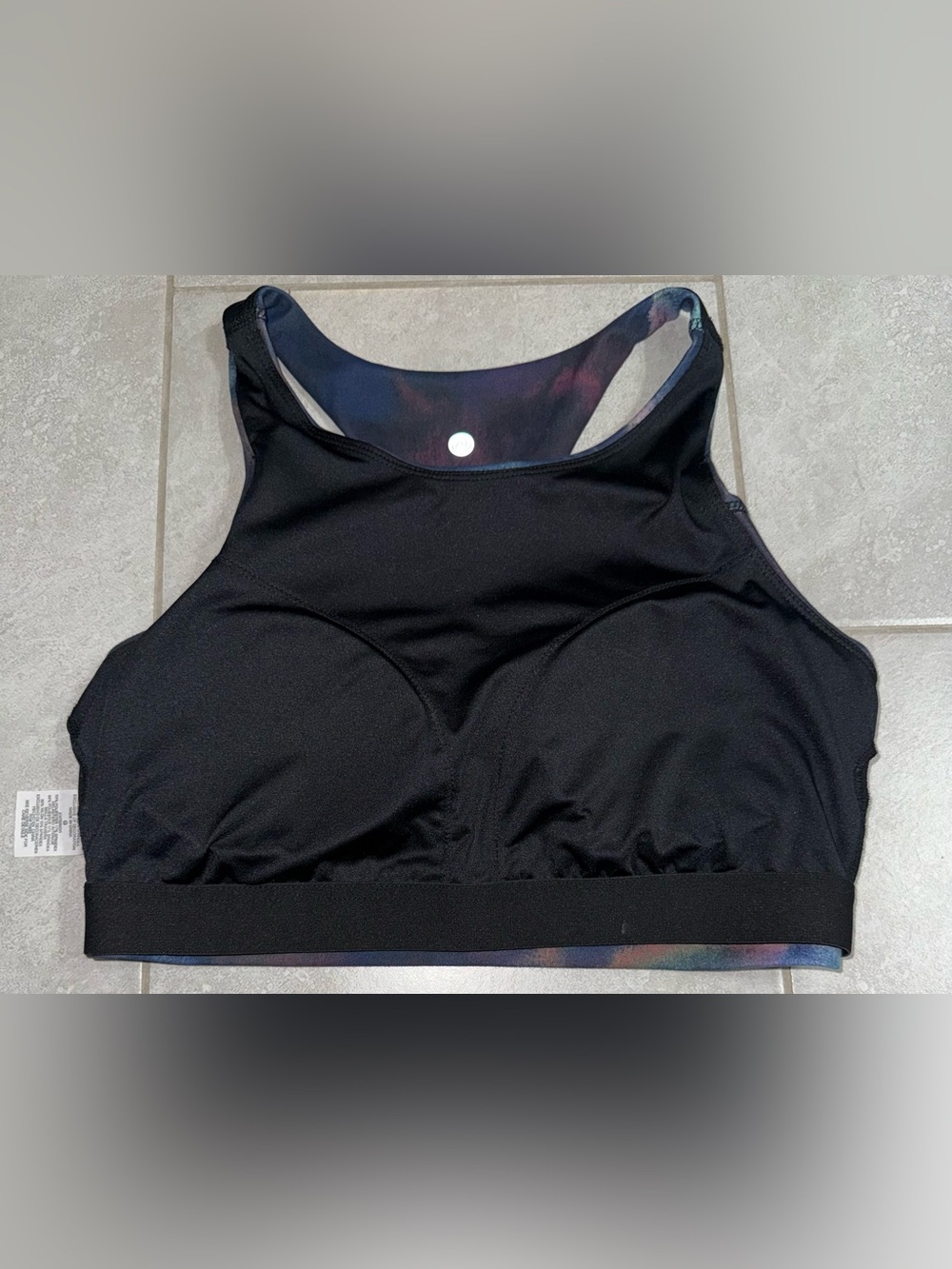 Apana Nebula Print High Neck Sports Bra - Black, Blue, Orange - Picture 6 of 7